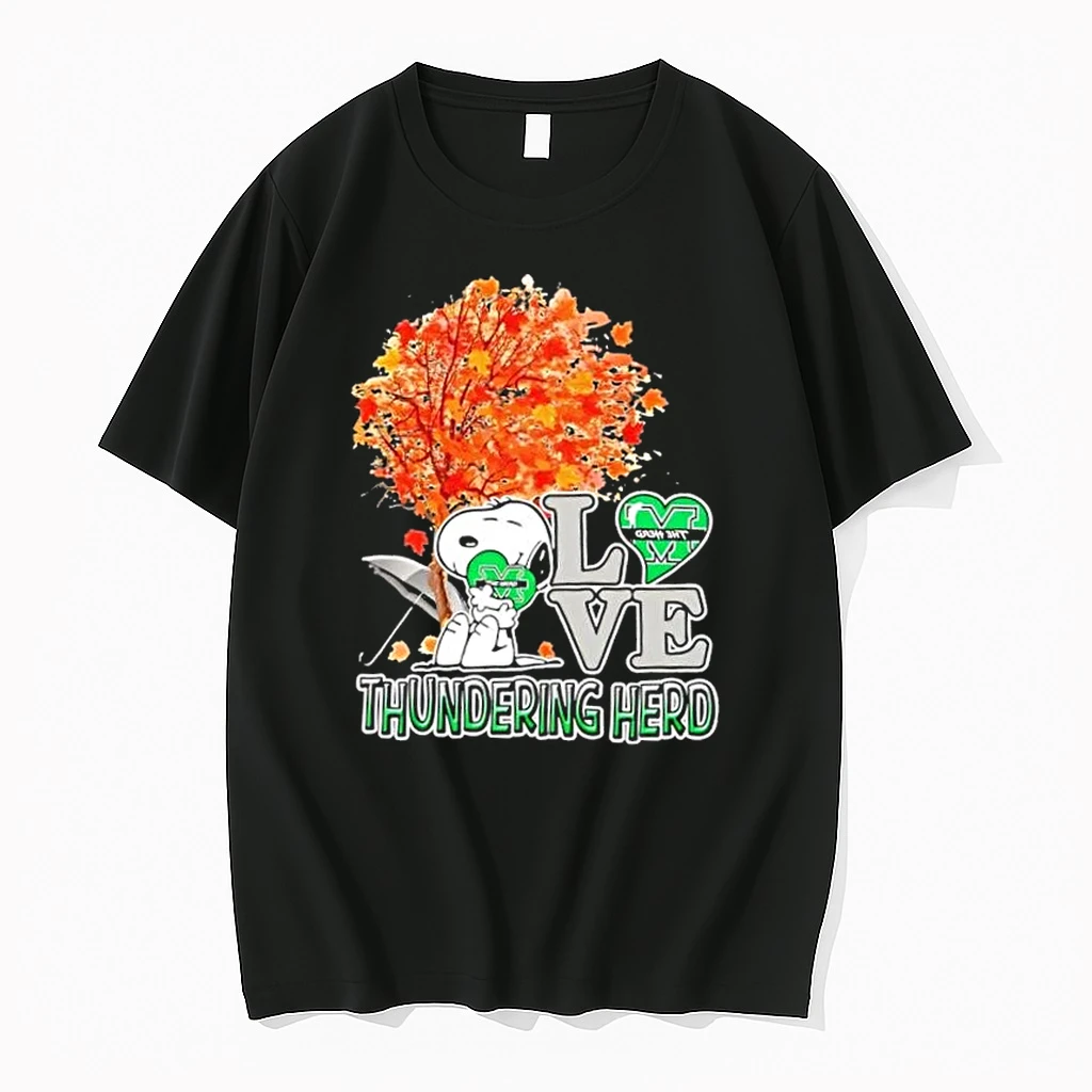 Peanuts Snoopy Hug Heart I Love Marshall Thundering Herd Shirts