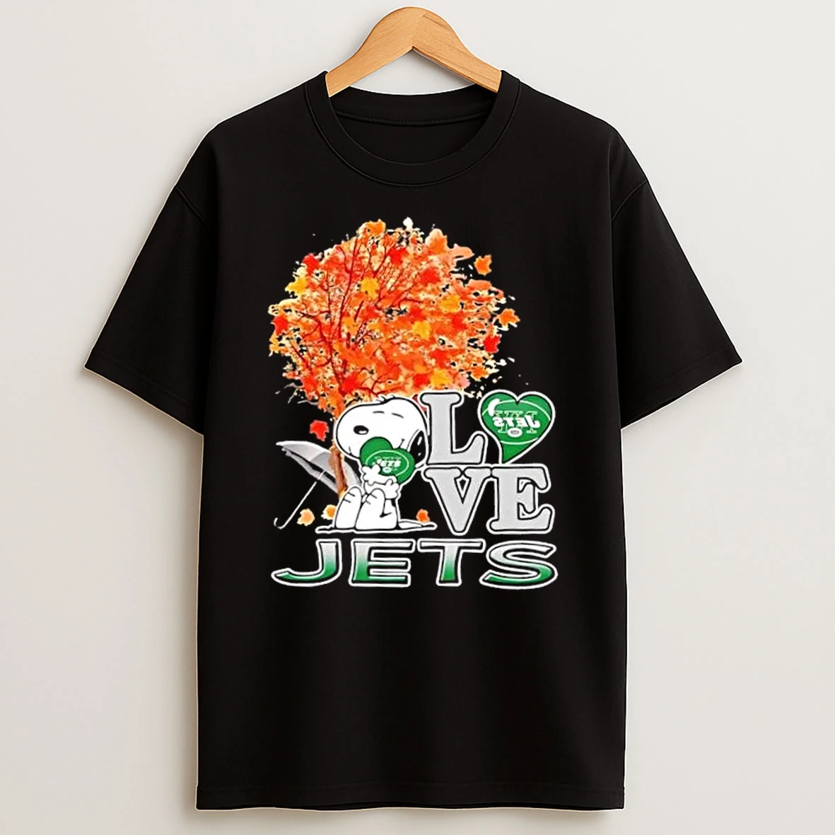 Peanuts Snoopy Hug Heart I Love New York Jets Shirts