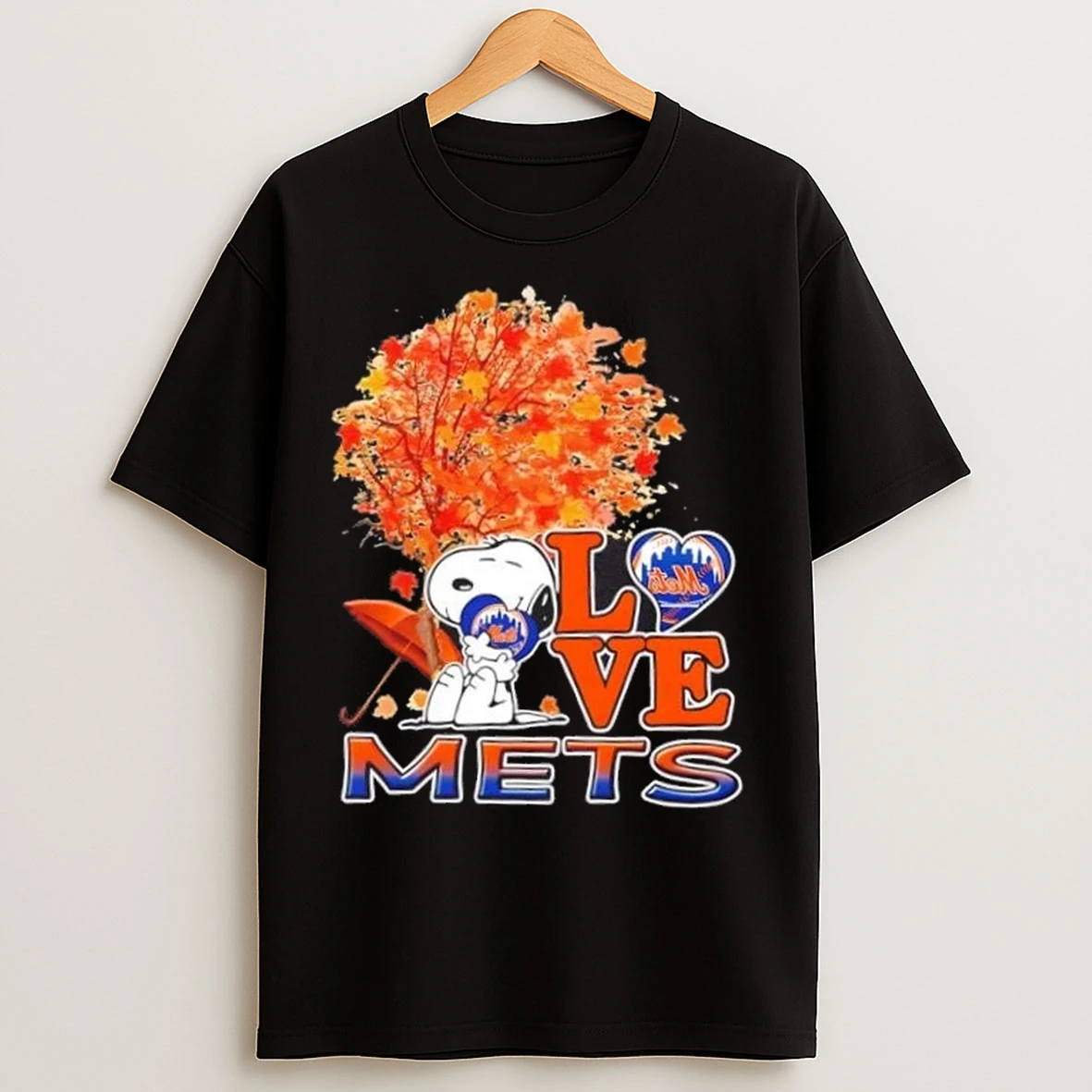 Peanuts Snoopy Hug Heart I Love New York Mets T Shirts