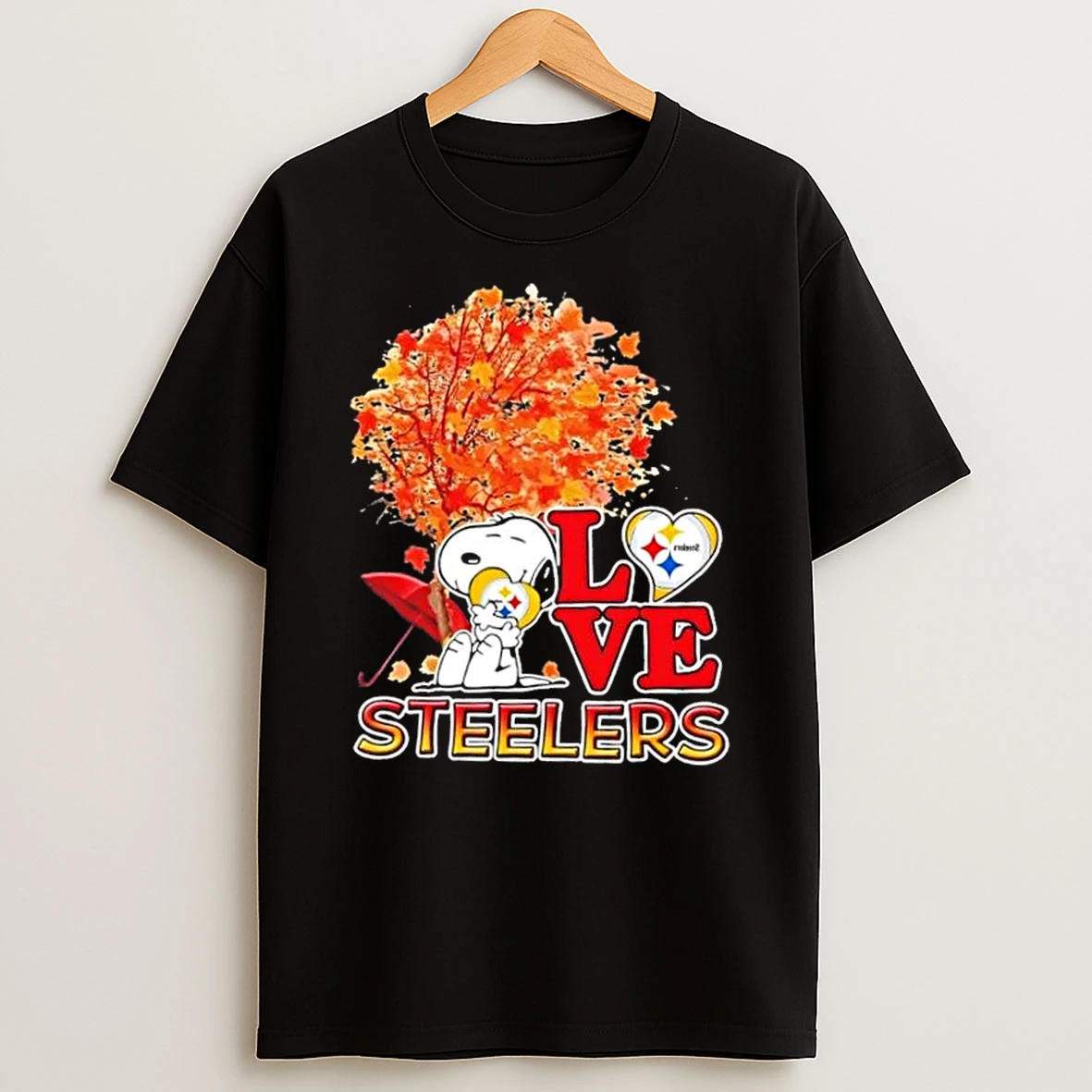 Peanuts Snoopy Hug Heart I Love Pittsburgh Steelers Shirts