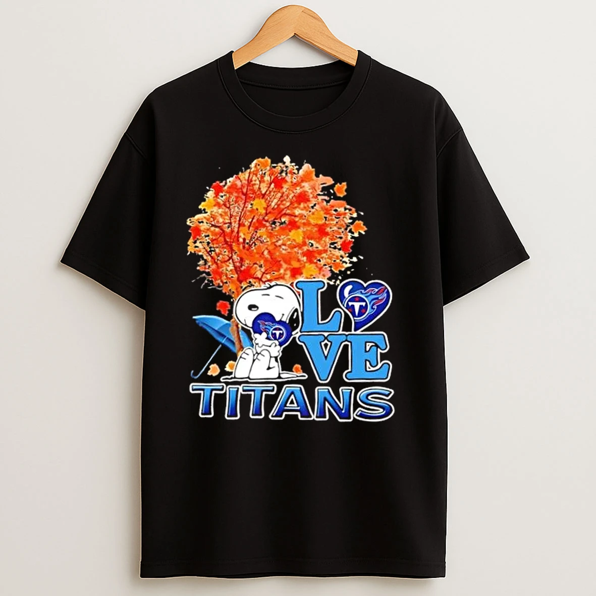 Peanuts Snoopy Hug Heart I Love Tennessee Titans T Shirts