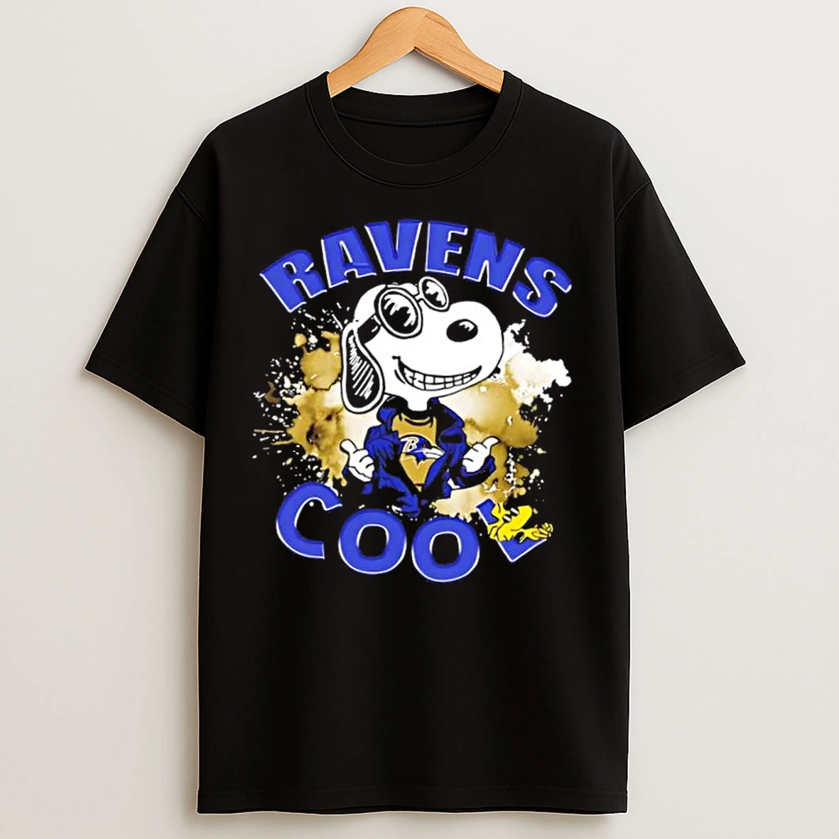 Peanuts Snoopy And Woodstock Baltimore Ravens Cool T Shirts