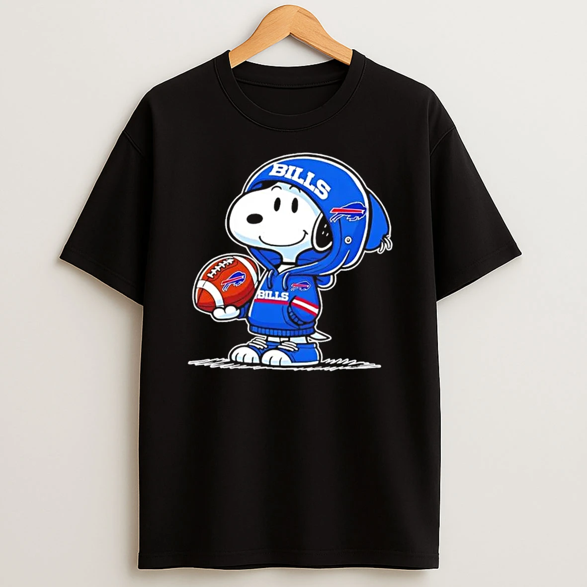 Peanuts Snoopy Wearing Buffalo Bills And Smilling At Fans Shirts