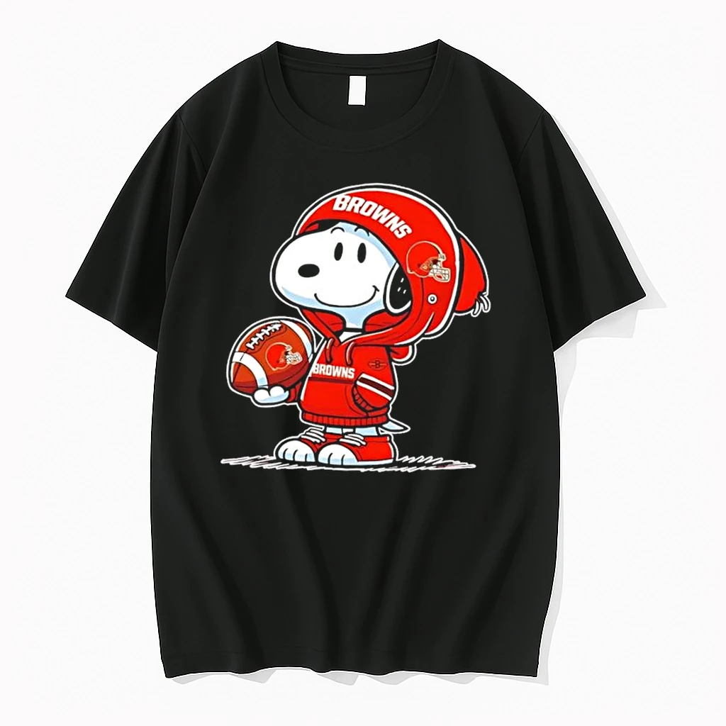Peanuts Snoopy Wearing Cleveland Browns And Smilling At Fans Shirts