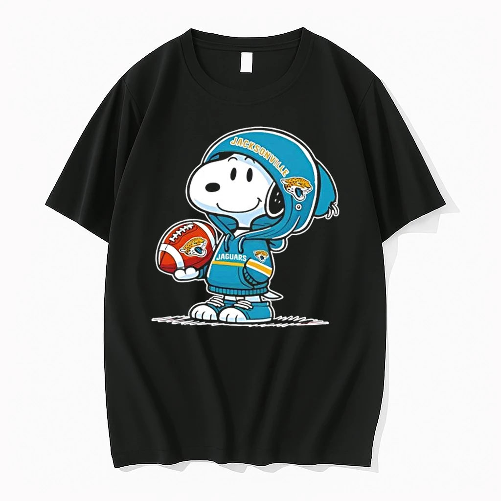 Peanuts Snoopy Wearing Jacksonville Jaguars And Smilling At Fans Shirts