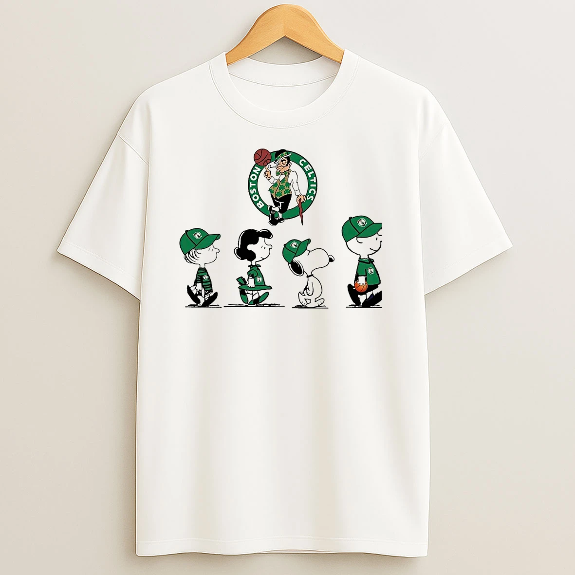Peanuts Characters Boston Celtics T Shirts