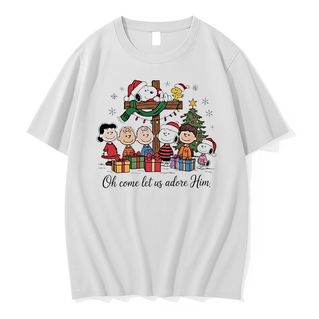Peanuts Comic Christmas Oh Come Let Us Adore Him Shirts