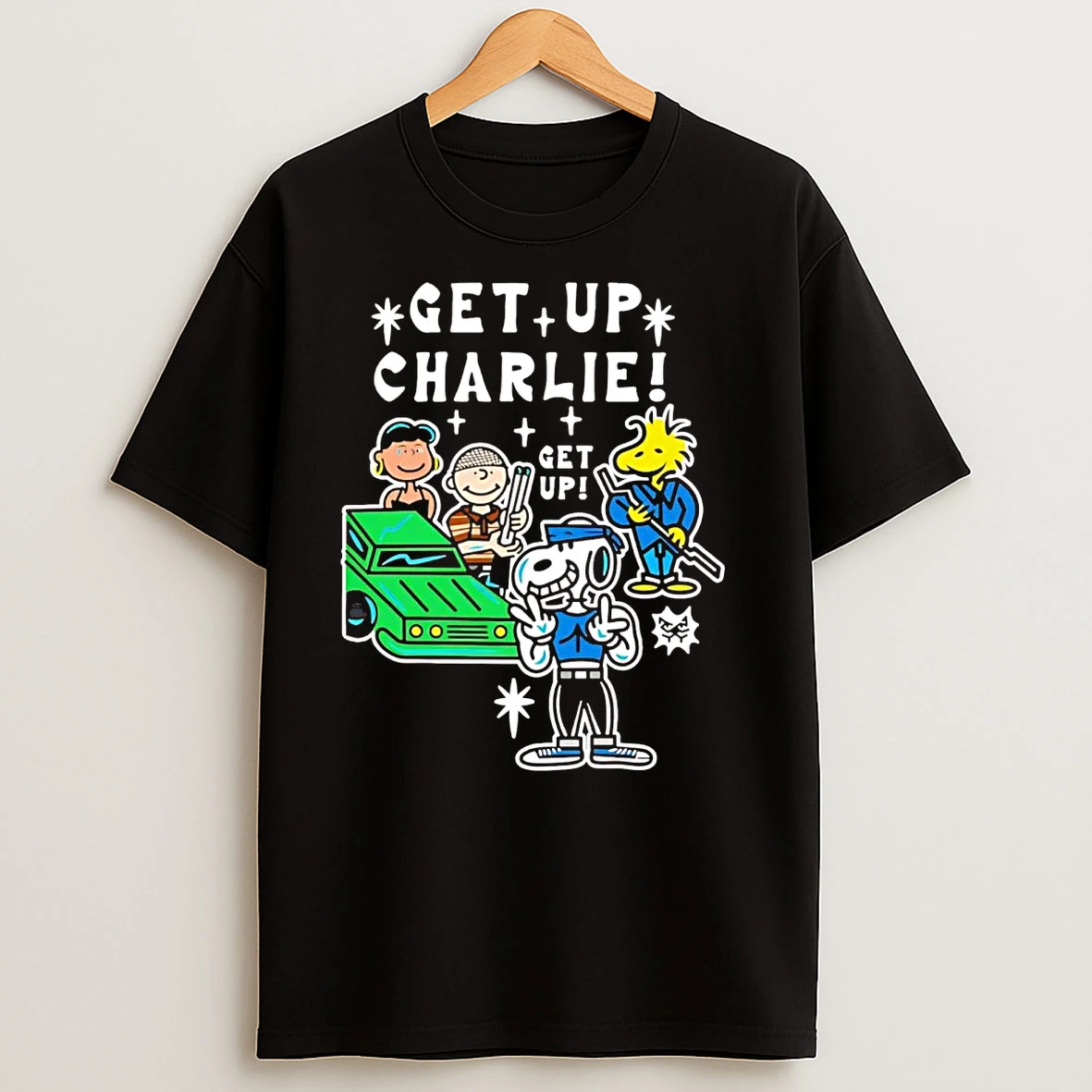 Peanuts Gang Get Up Charlie T Shirts