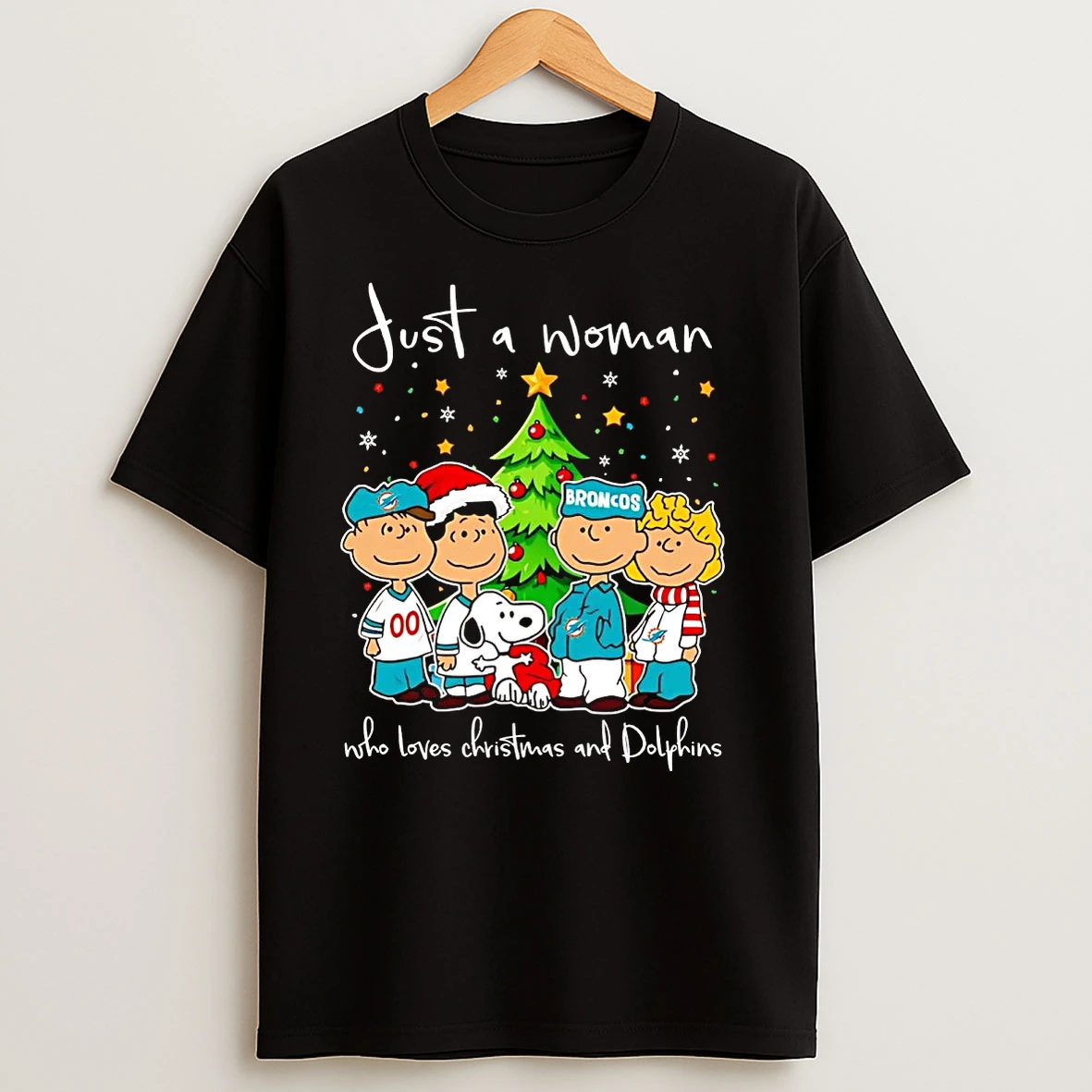 Peanuts Just A Woman Who Loves Christmas And Dolphins T Shirts