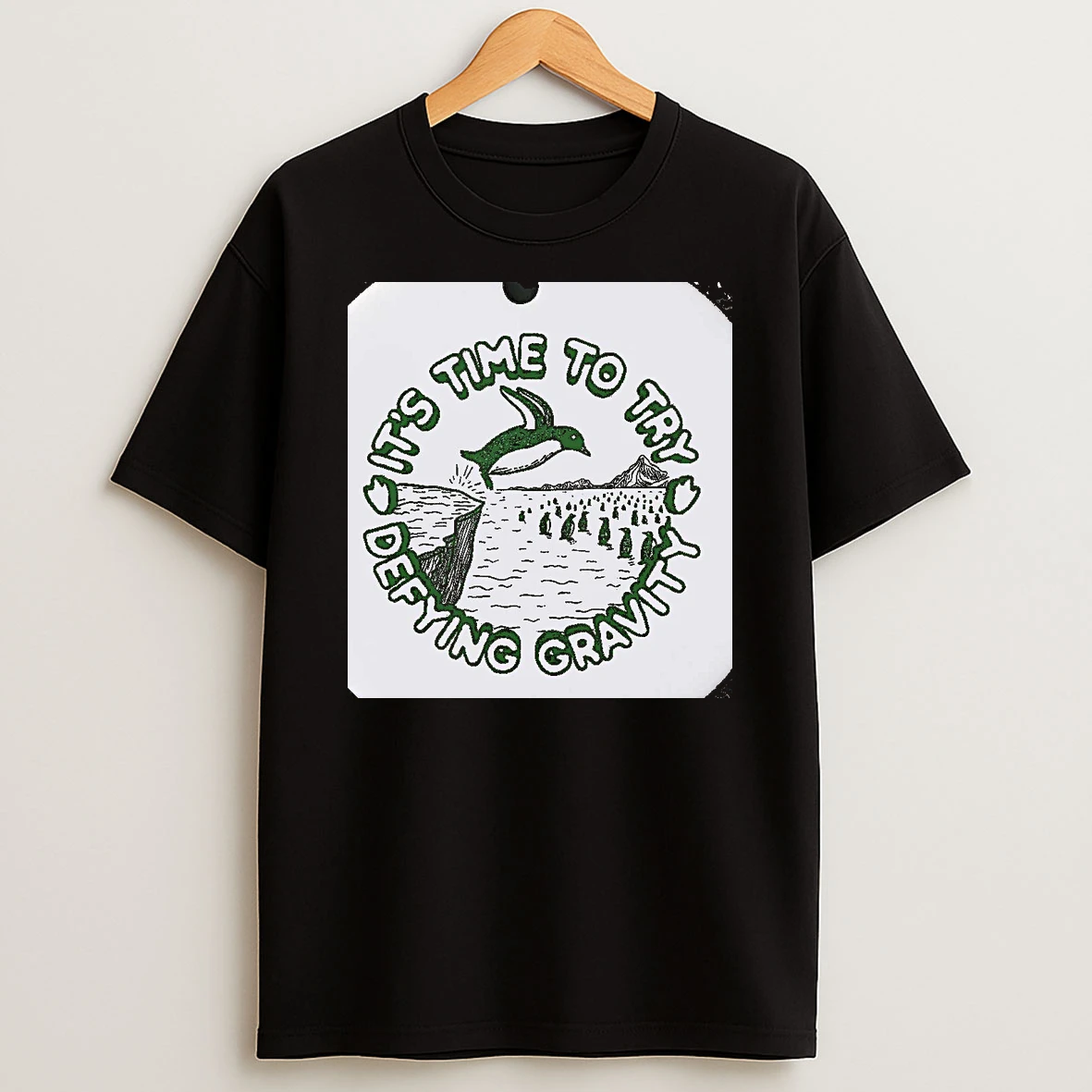 Penguin Its Time To Try Defying Gravity Christmas Christmas Shirts