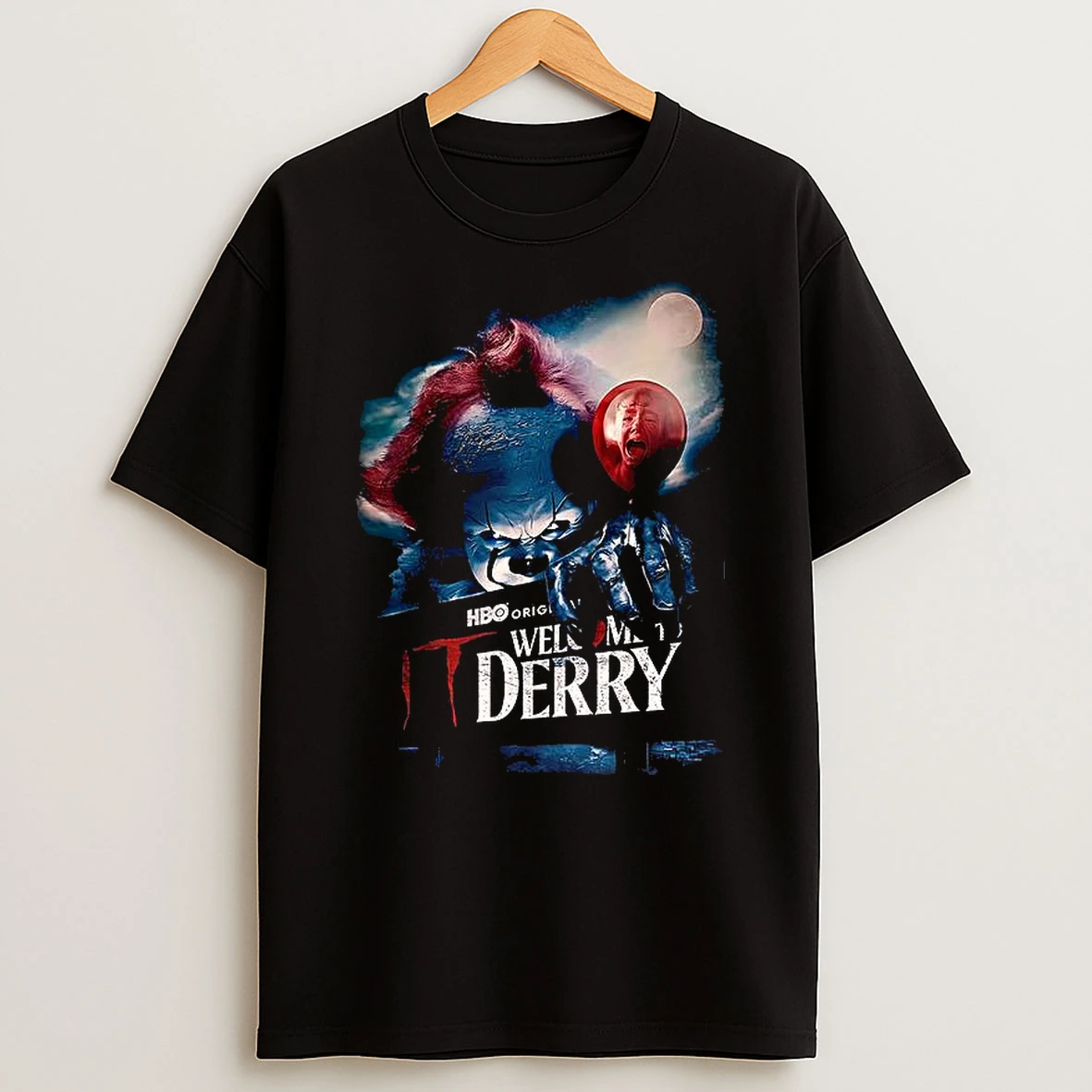 Pennywise Clown And Balloons It Welcome To Derry Horror Shirts