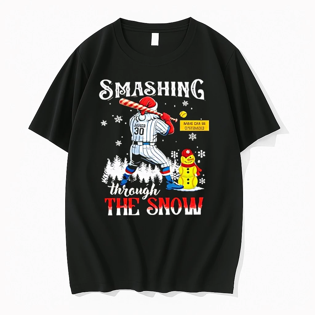 Personalized Christmas Softball Smashing Through The Snow Shirts