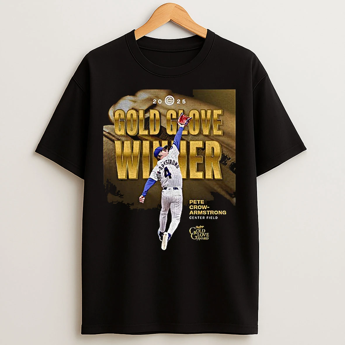 Pete Crow Armstrong Center Field Chicago Cubs Gold Glove Winner Mlb Baseball T Shirts