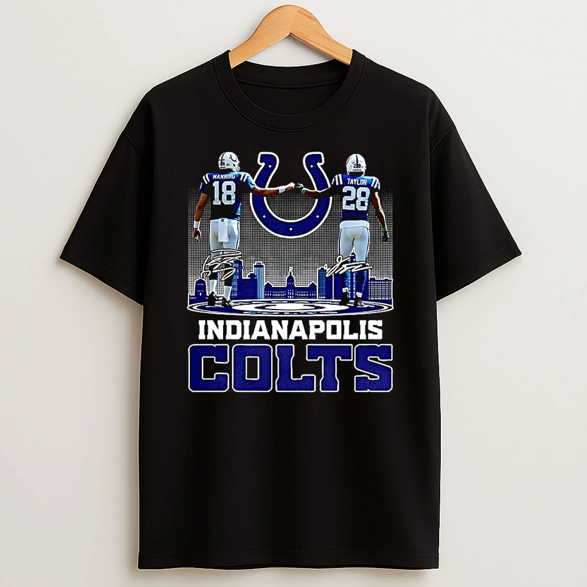 Peyton Manning Touch Hand Jonathan Taylor Indianapolis Colts Signature Shirts