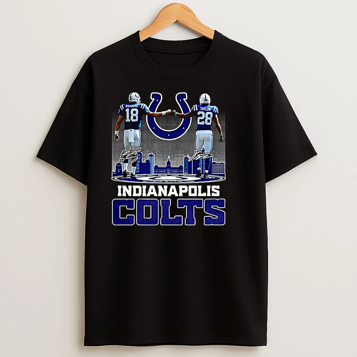 Peyton Manning Touch Hand Jonathan Taylor Indianapolis Colts Signature T Shirts