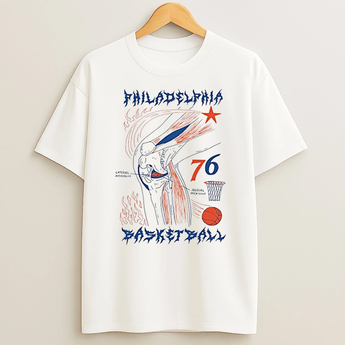 Philadelphia 76ers Basbetball Lateral Meniscus Medial Meniscus Shirts