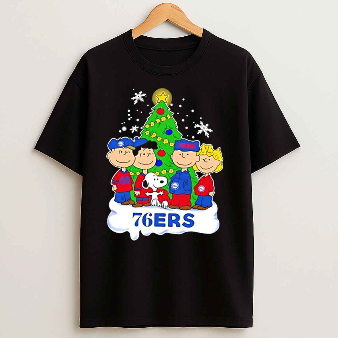 Philadelphia 76ers X Peanuts Snoopy And Friends Christmas Tree T Shirts