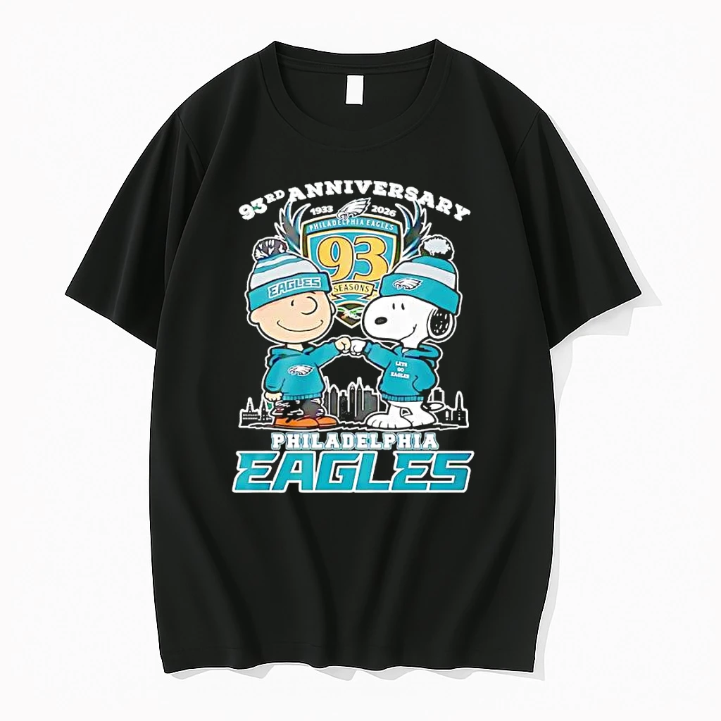 Philadelphia Eagles 93rd Anniversary 1933 2026 Snoopy Peanuts Black Shirts