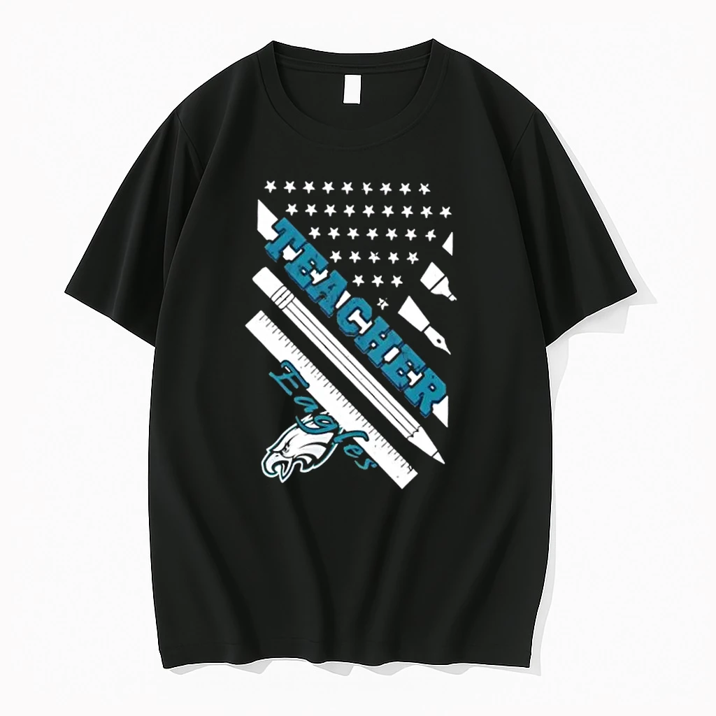Philadelphia Eagles Football X Teacher American Flag Shirts