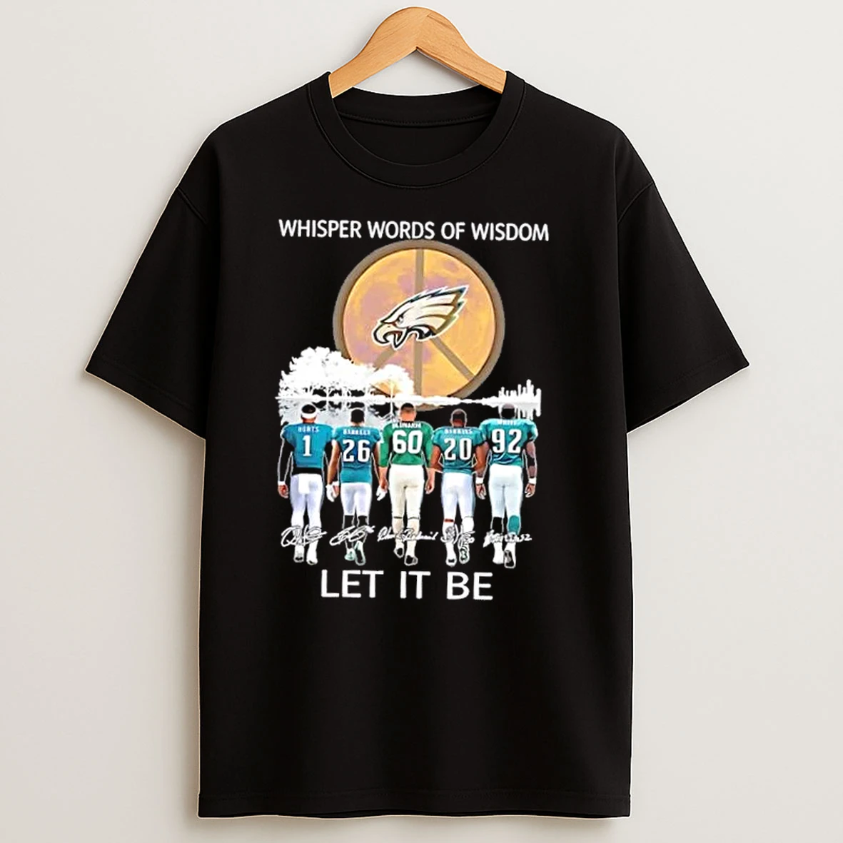Philadelphia Eagles Jalen Hurts And Legends Whisper Words Of Wisdom Let It Be Signatures T Shirts