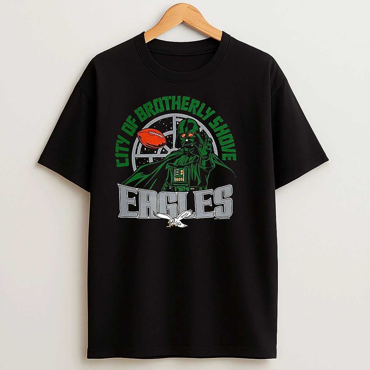 Philadelphia Eagles Nfl X Darth Vader Star Wars City Of Brotherly Shove T Shirts
