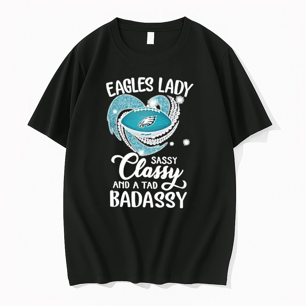 Philadelphia Eagles Lady Sassy Classy And A Tad Badassy Diamond Heart Shirts