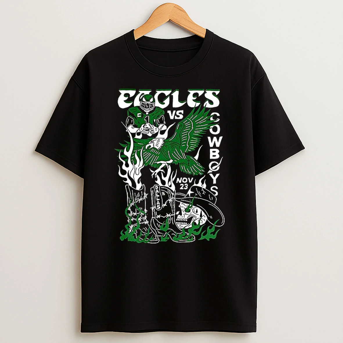 Philadelphia Eagles Vs Dallas Cowboys Nfl Week 12 2025 Horror Graphic Shirts