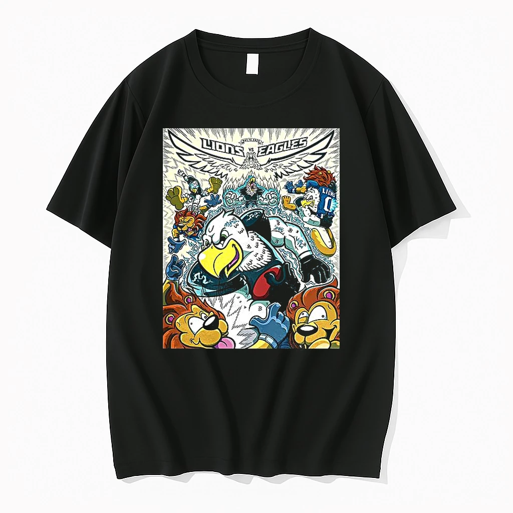 Philadelphia Eagles Vs Detroit Lions Nfl Week 11 2025 Cartoon Mascot Shirts