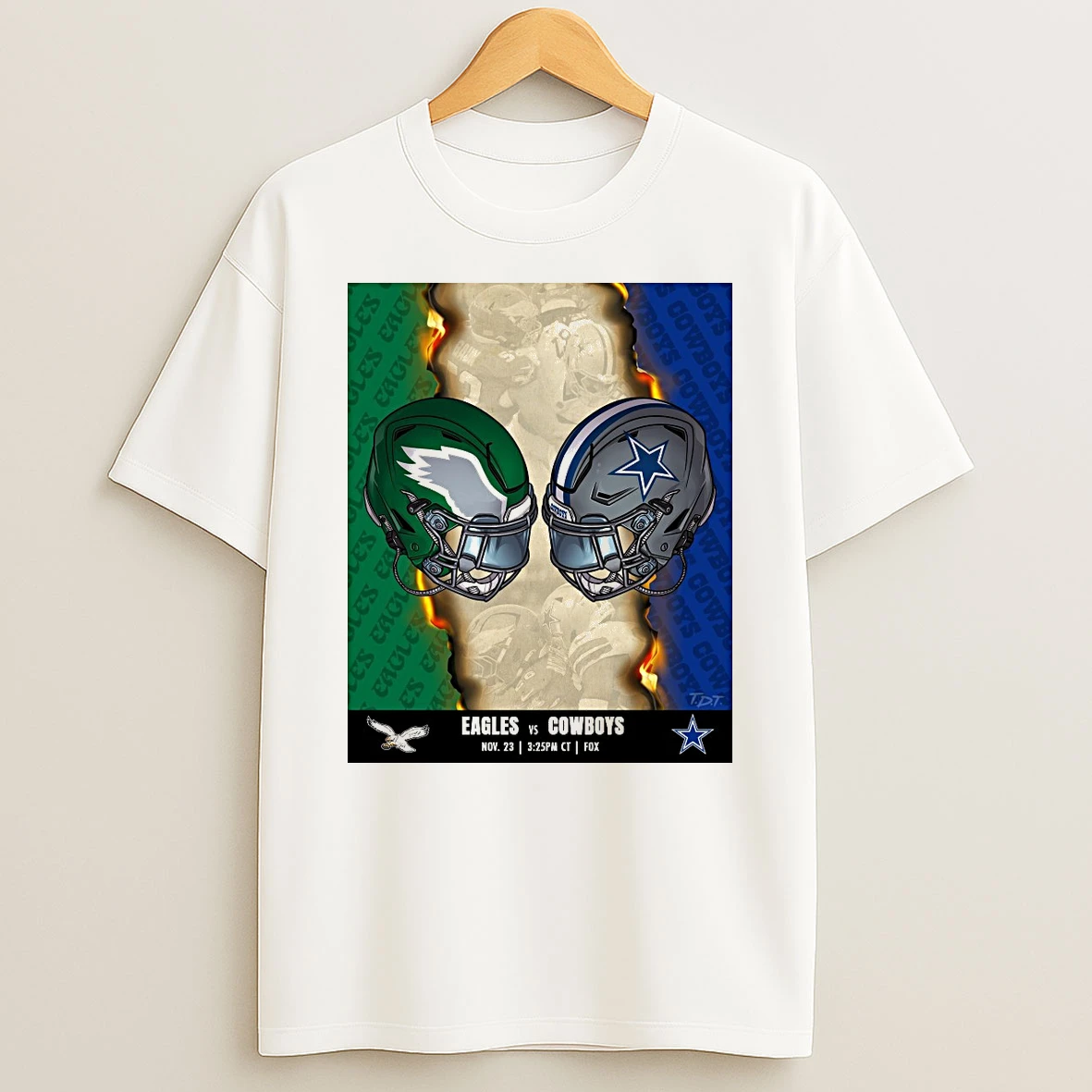 Philadelphia Eagles Vs Dallas Cowboys Nfl November 23 2025 Helmet Shirts