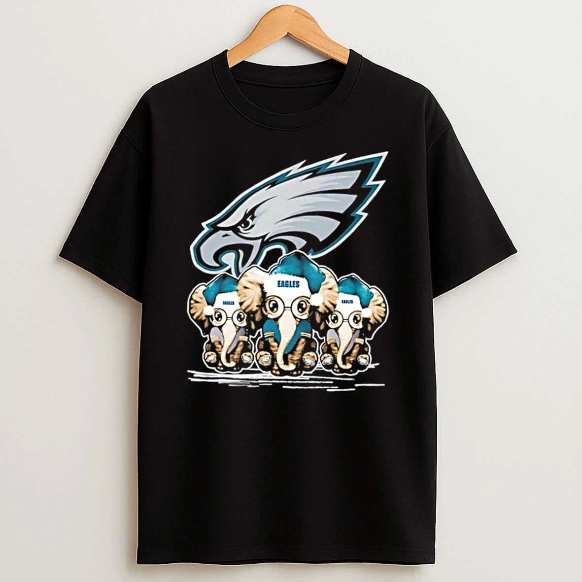 Philadelphia Eagles X Elephants Santa Hat Merry Christmas Shirts