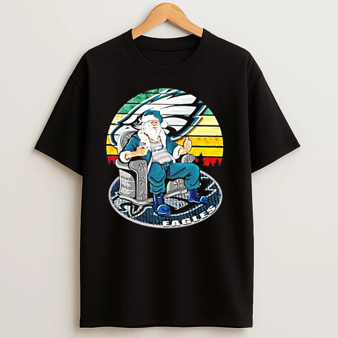 Philadelphia Eagles X Santa Claus Christmas Vintage T Shirts