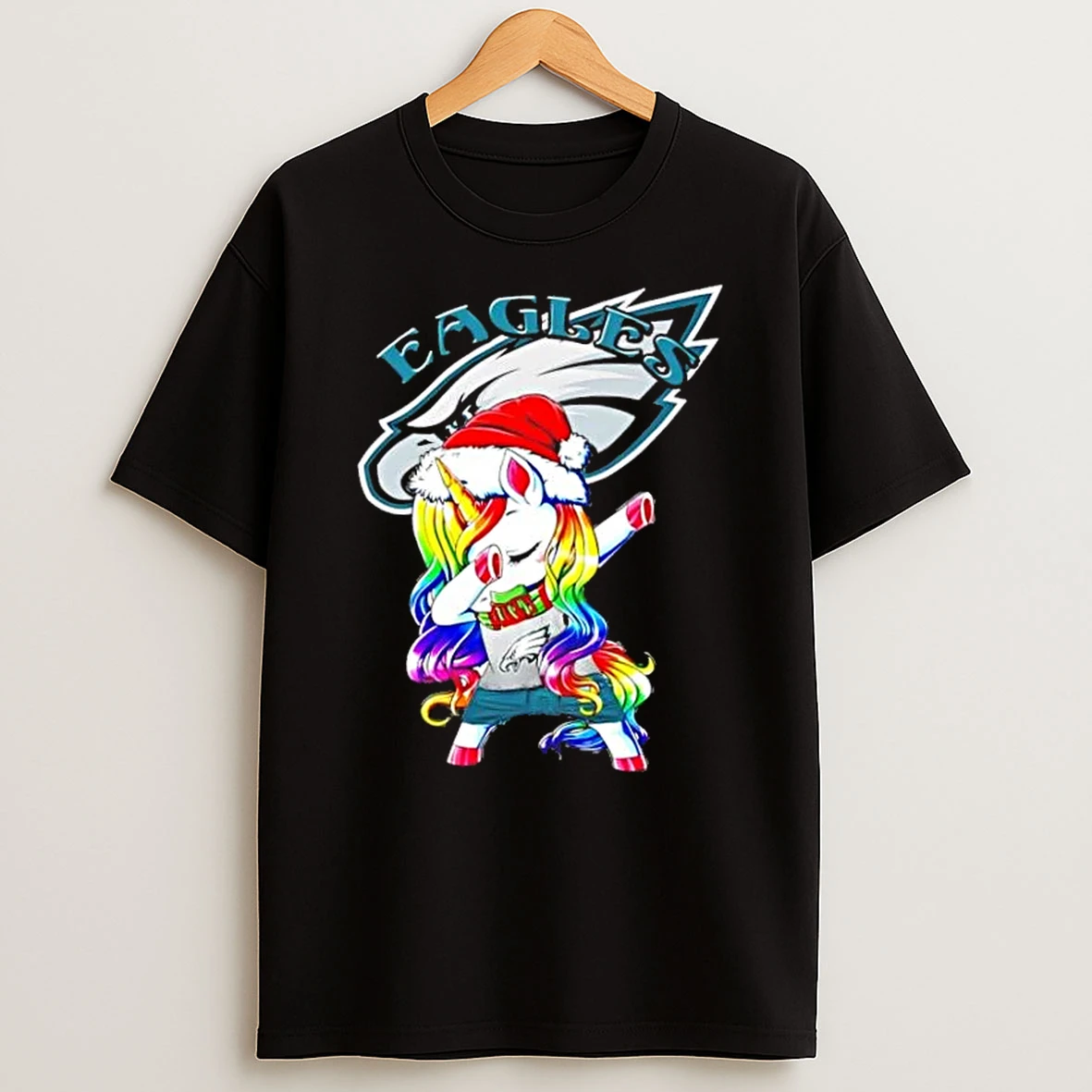 Philadelphia Eagles X Unicorn Santa Hat Dabbing Merry Christmas Shirts