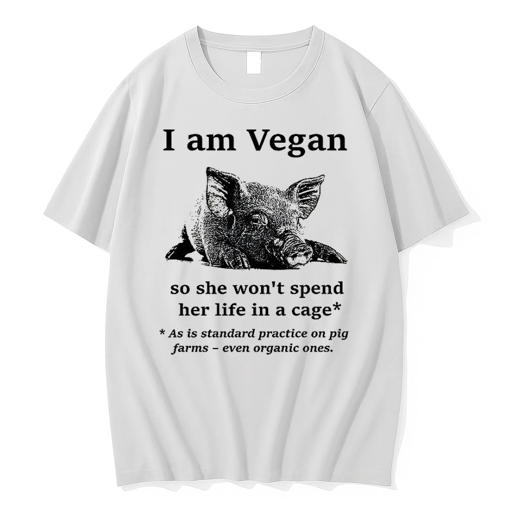 Pig I Am Vegan So She Wont Spend Her Life In A Cage Shirts