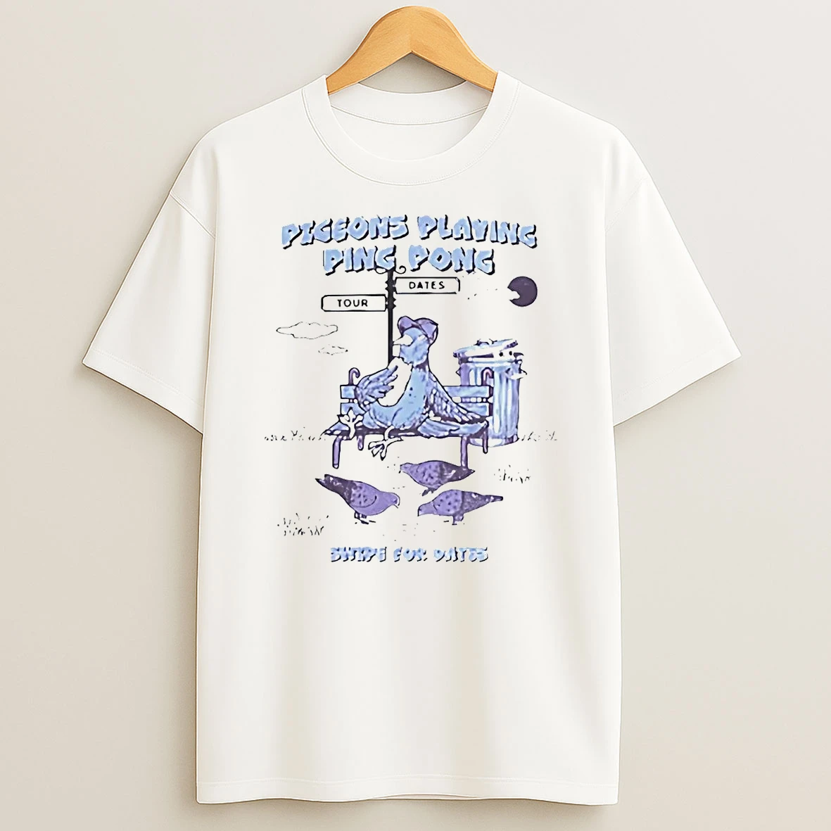 Pigeons Playing Ping Pong Swope For Dates 2025 2026 Shirts