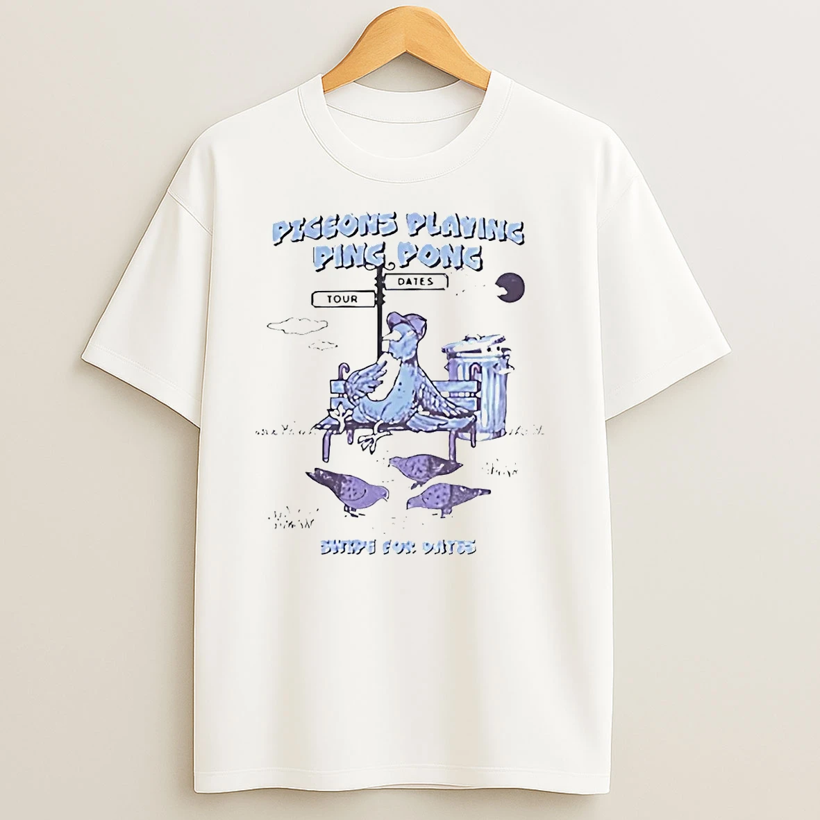 Pigeons Playing Ping Pong Swope For Dates 2025 2026 T Shirts