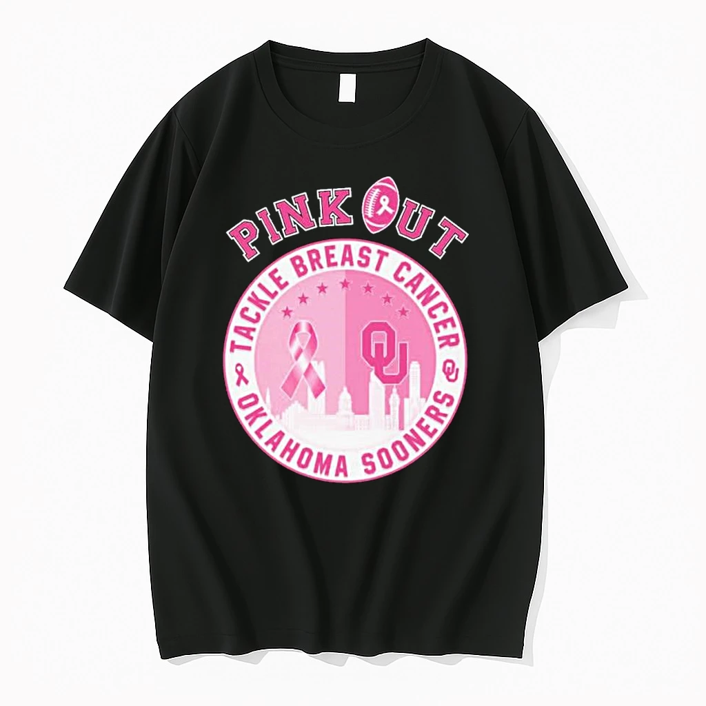 Pink Out Tackle Breast Cancer Oklahoma Sooners Skyline Shirts