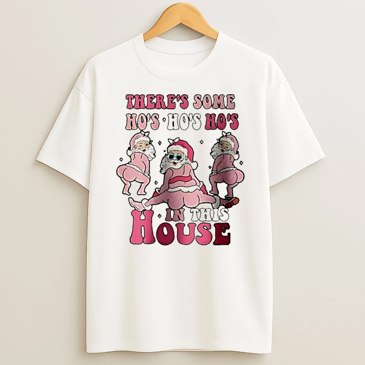 Pink Santas Knit Ugly Christmas Shirts