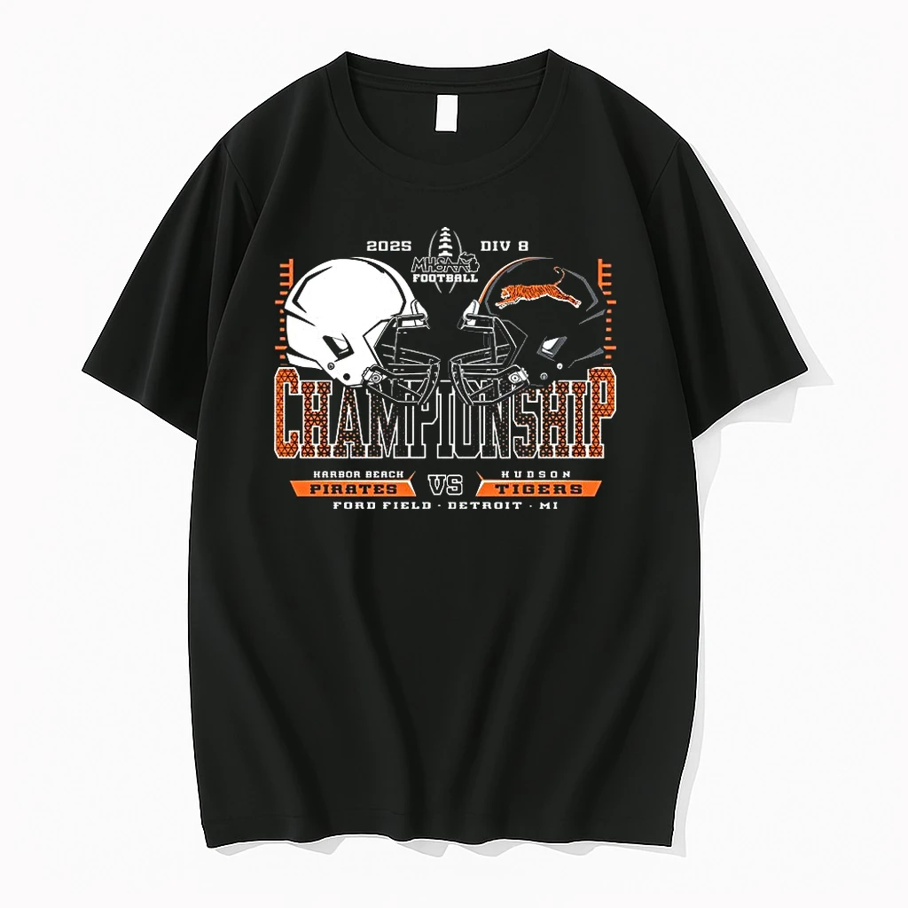 Pirates Vs Tigers 2025 Mhsaa Division 8 Football Championship Shirts