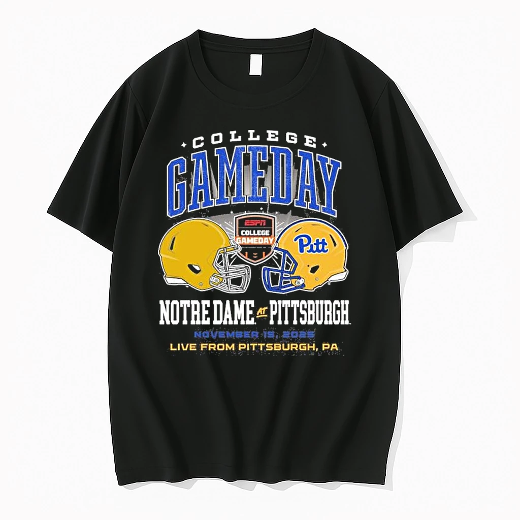 Pitt Panthers Vs Notre Dame 2025 College Gameday Duel Helmet Shirts