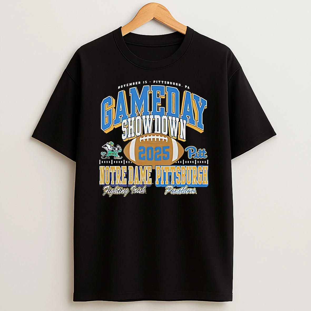 Pitt Panthers Vs Notre Dame Fighting Irish Gameday Showdown 2025 Shirts