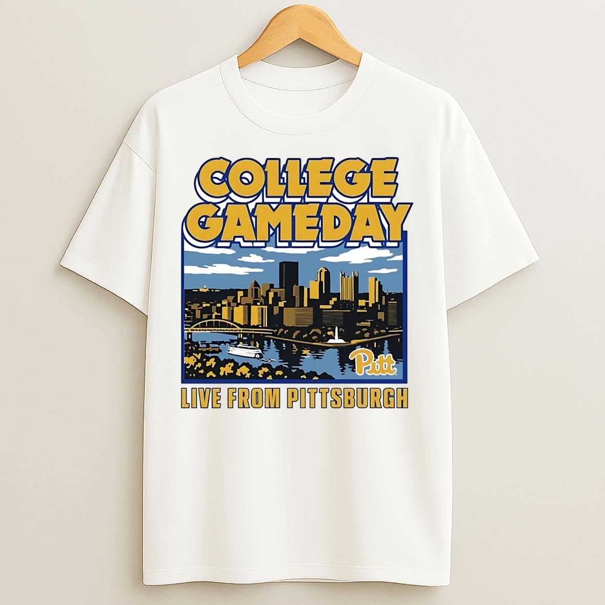 Pittsburgh Panthers College Gameday City Skyline T Shirts