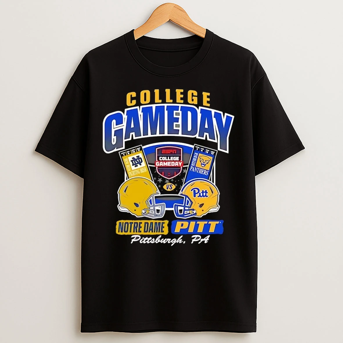 Pittsburgh Panthers Vs Notre Dame Fighting Irish College Gameday T Shirts
