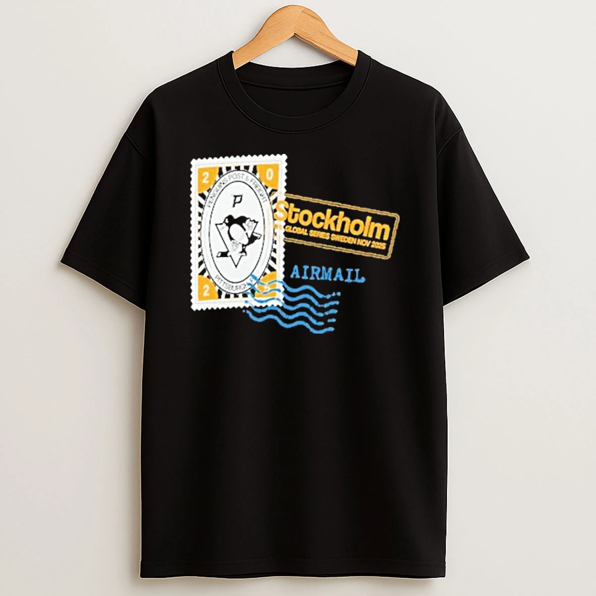 Pittsburgh Penguins 2025 Nhl Global Series Hometown To Stockholm Shirts