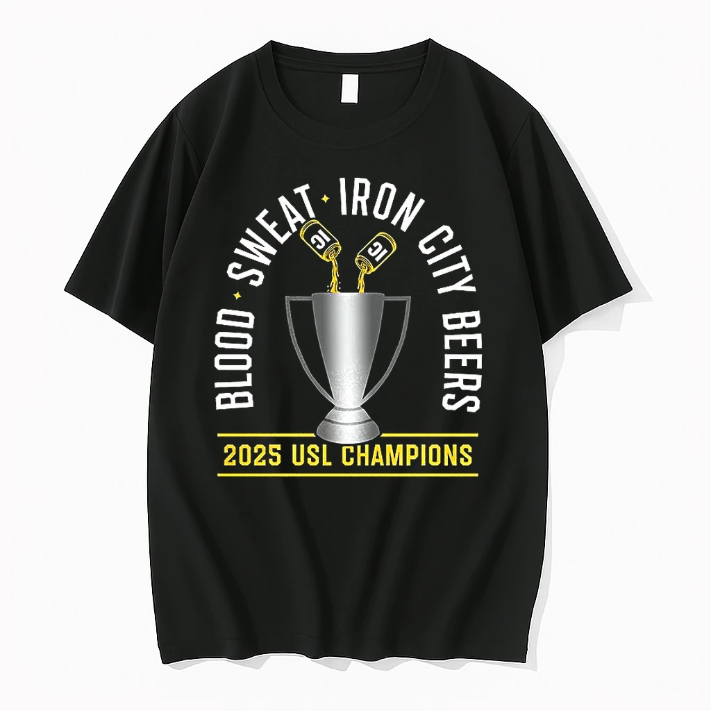 Pittsburgh Riverhounds 2025 Usl Blood Sweat Iron City Beers Champions Shirts