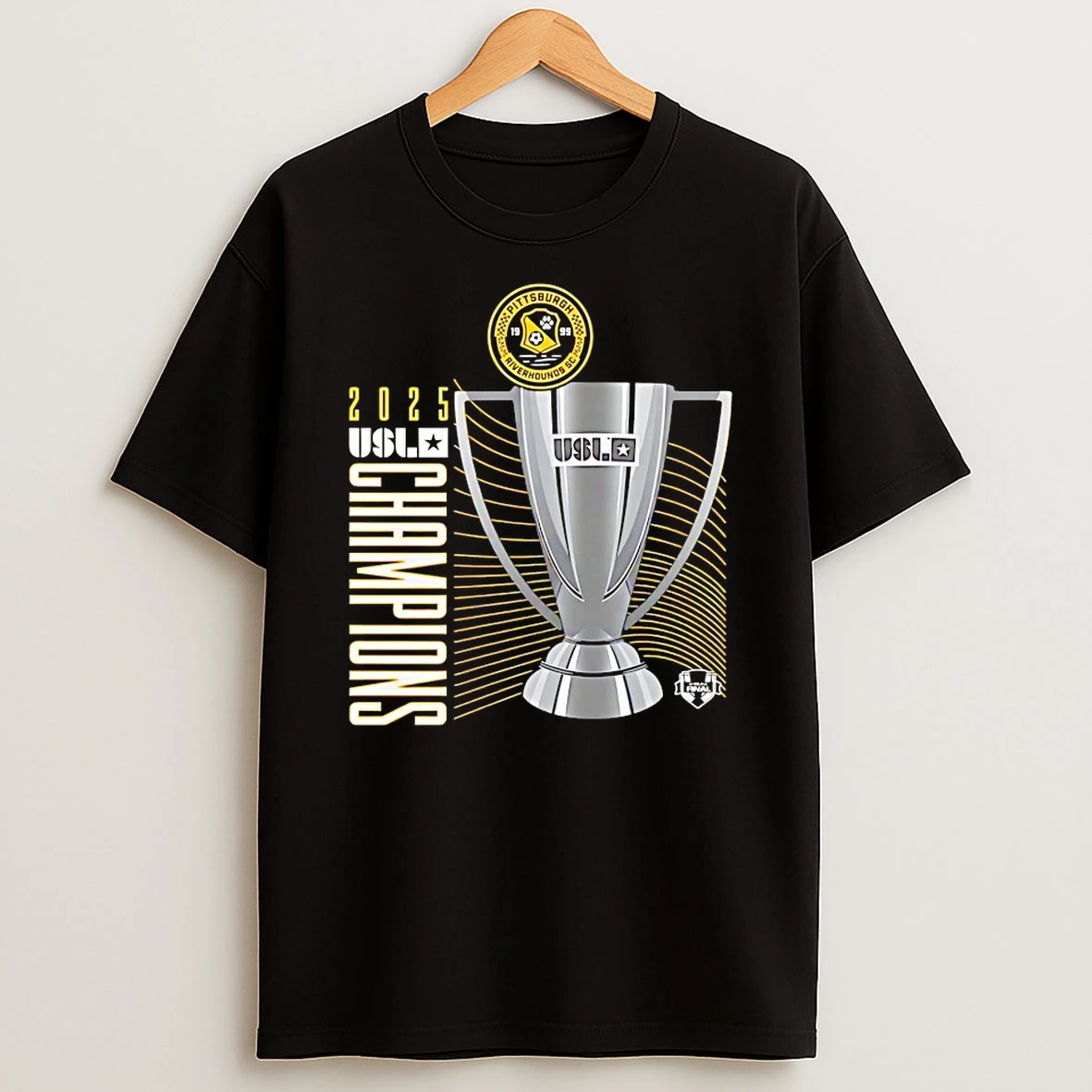 Pittsburgh Riverhounds Sc 2025 Usl Championship Final Champions Trophy Shirts