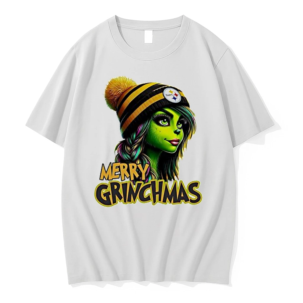 Pittsburgh Steeler Christmas Girl Female Grinch Shirts