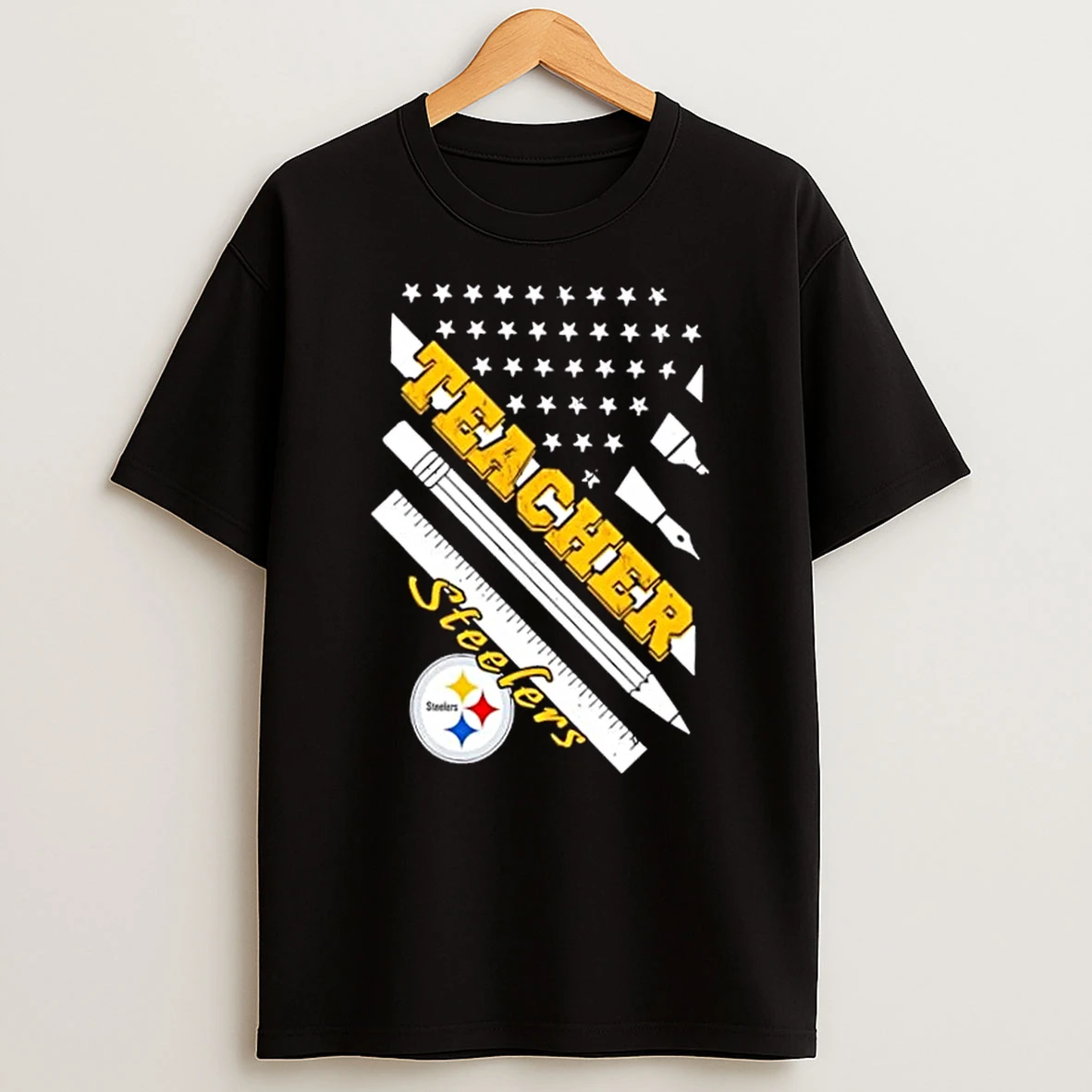 Pittsburgh Steelers Football X Teacher American Flag Shirts