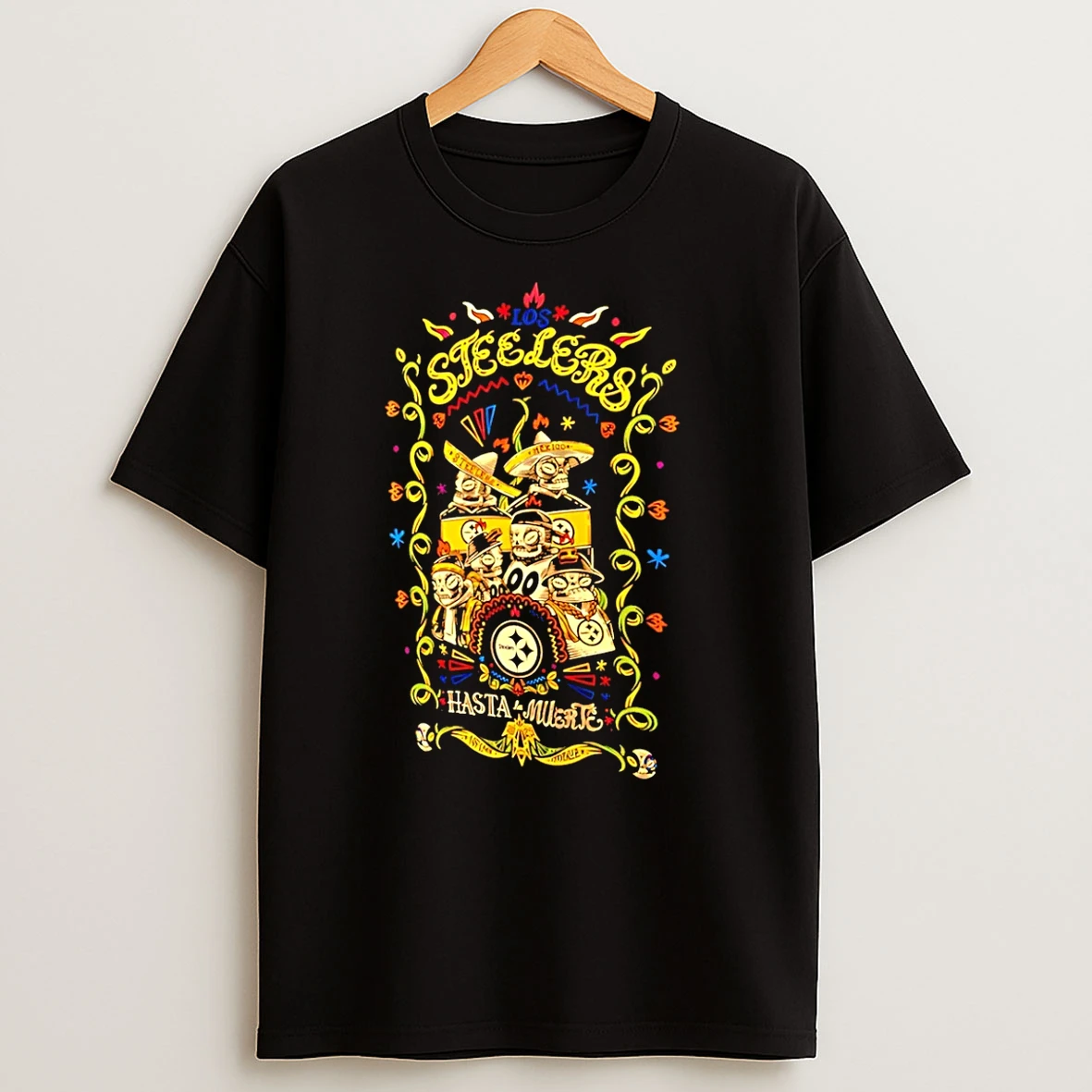 Pittsburgh Steelers Hasta La Muerte Graphic 2025 T Shirts