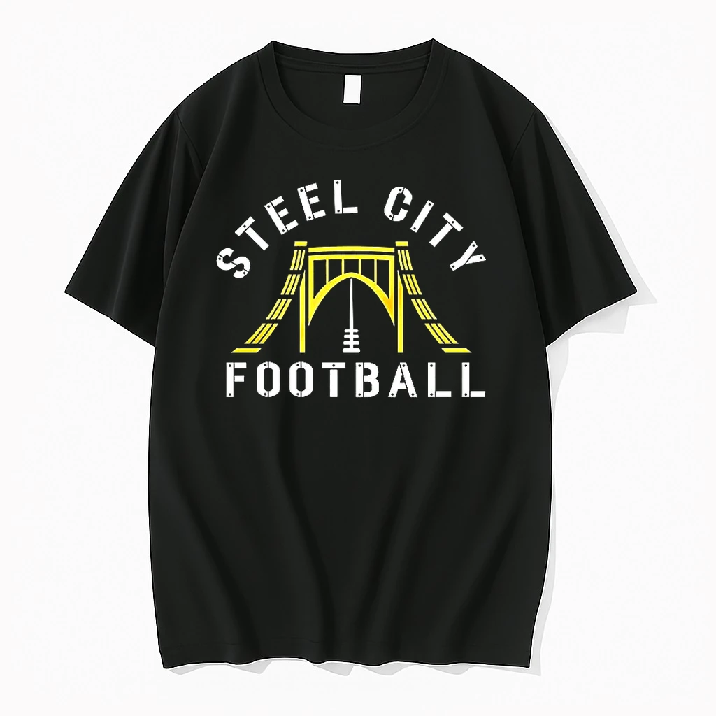 Pittsburgh Steelers Steel City Football Bridge Logo Shirts