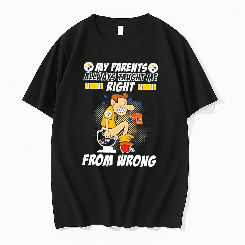 Pittsburgh Steelers My Parents Taught Me Right From Wrong Shirts